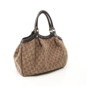 Gucci Sukey GG beige handbag brown leather